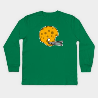 Retro Wisconsin Cheese Helmet - green Kids Long Sleeve T-Shirt